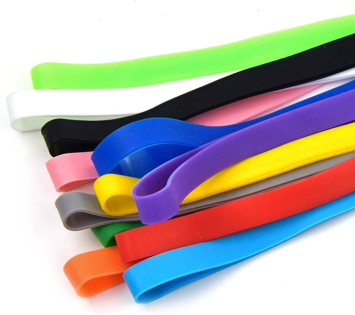 Coopay 36 Pieces Silicone Rubber Bands Colorful Elastic Rubber Wrapping Bands for Books, Art, Exercise, Crab Traps, Cooking, Wrapping, Heat, Cold, UV, Chemical Resistant (12, 8, 5.5 Inches)