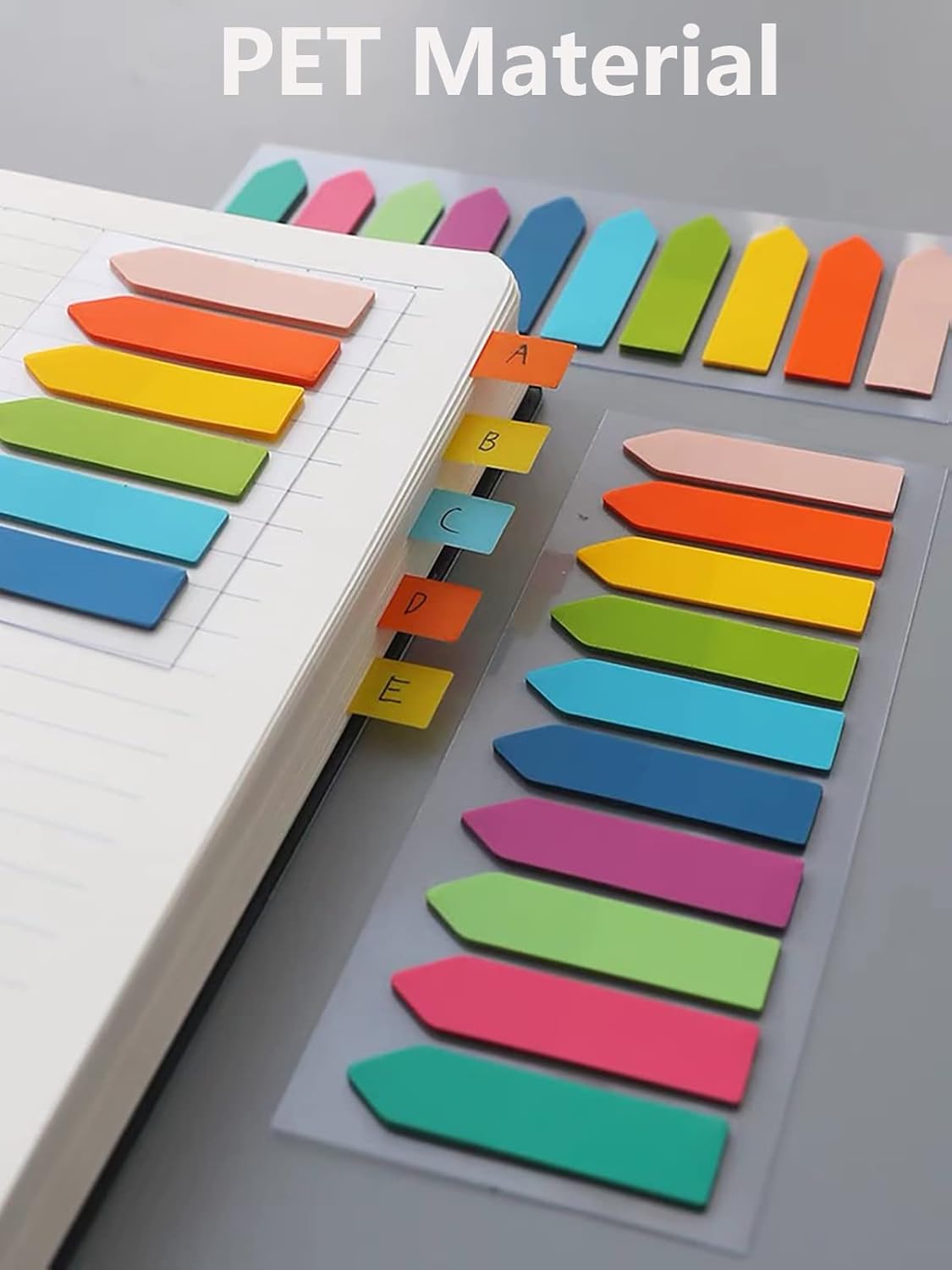 ELII 3200pcs Books Tabs for Annotating,Sticky Tabs Clear Sticky Notes, Morandi Page Markers for Notebooks, Multi-Colored Writable and Repositionable Book Flags Strip (3200pcs)