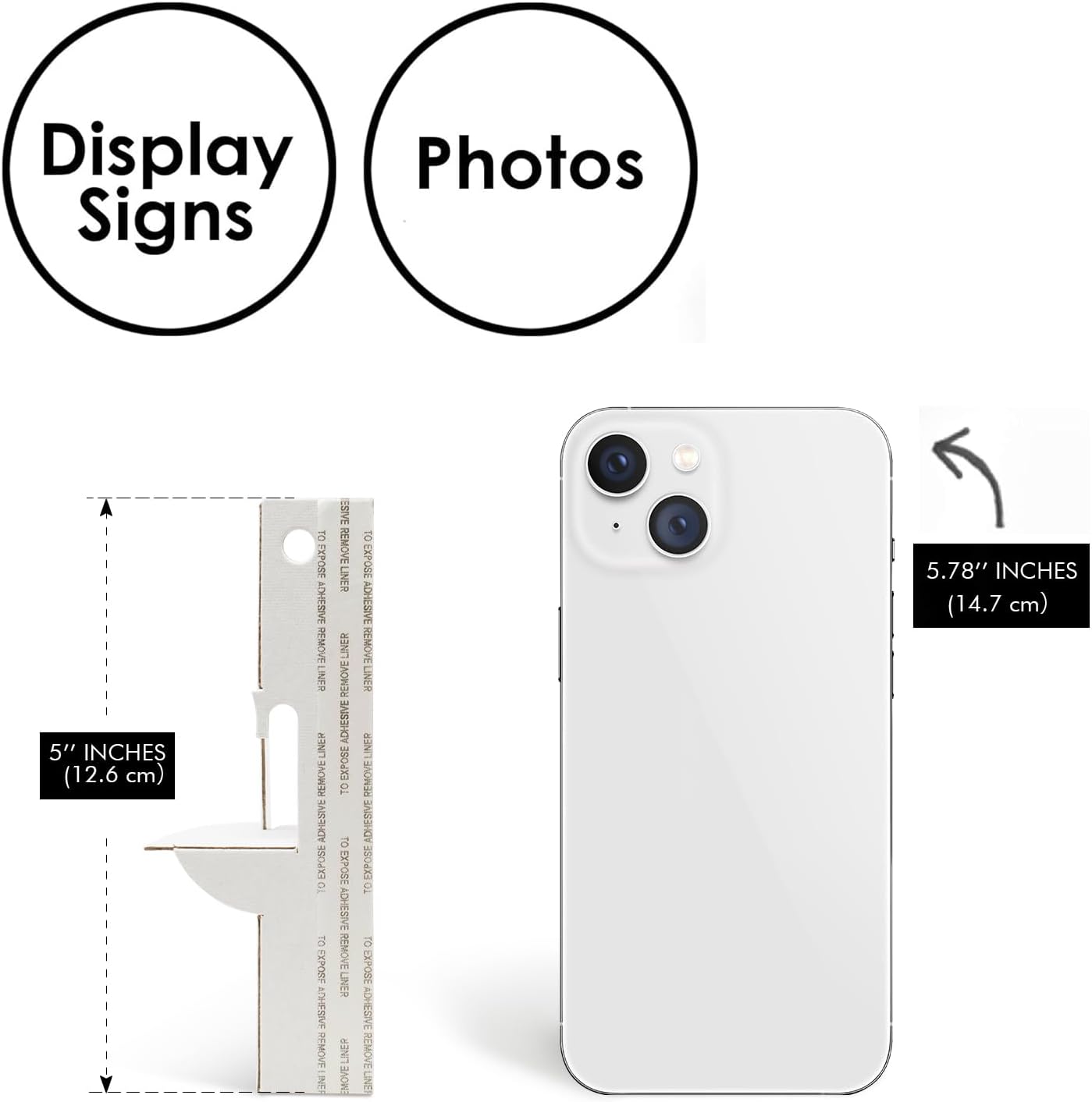 Golden State Art, 5 Inch Self Stick Easel Back, Cardboard Stand, Single Wing, Archival Quality, Display Posters Pictures Brochures, Easy and Fast Application (Pack of 50) White, Made in USA