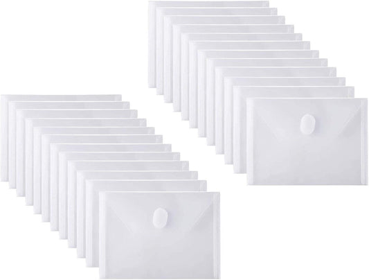 24 Pack Clear Die & Stamp Storage Bag Transparent Plastic Folders for Cutting Dies Stencil Embossing Crafts for DIY Scrapbooking Paper Card Craft Organizer Holder