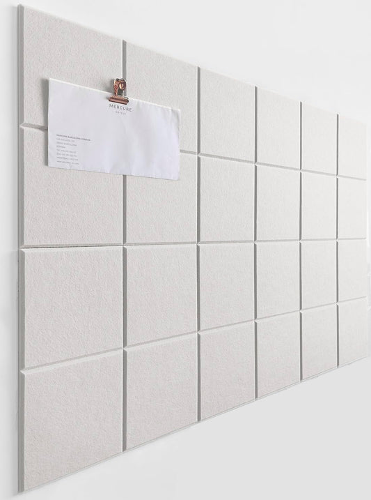Cork Board 24 x36 Alternative - 6 Pack Felt Wall Tiles with Safe Removable Adhesive Tabs, Cork Boards for Walls Cork Board for Home Office Pin Board Tack Board - Warm White