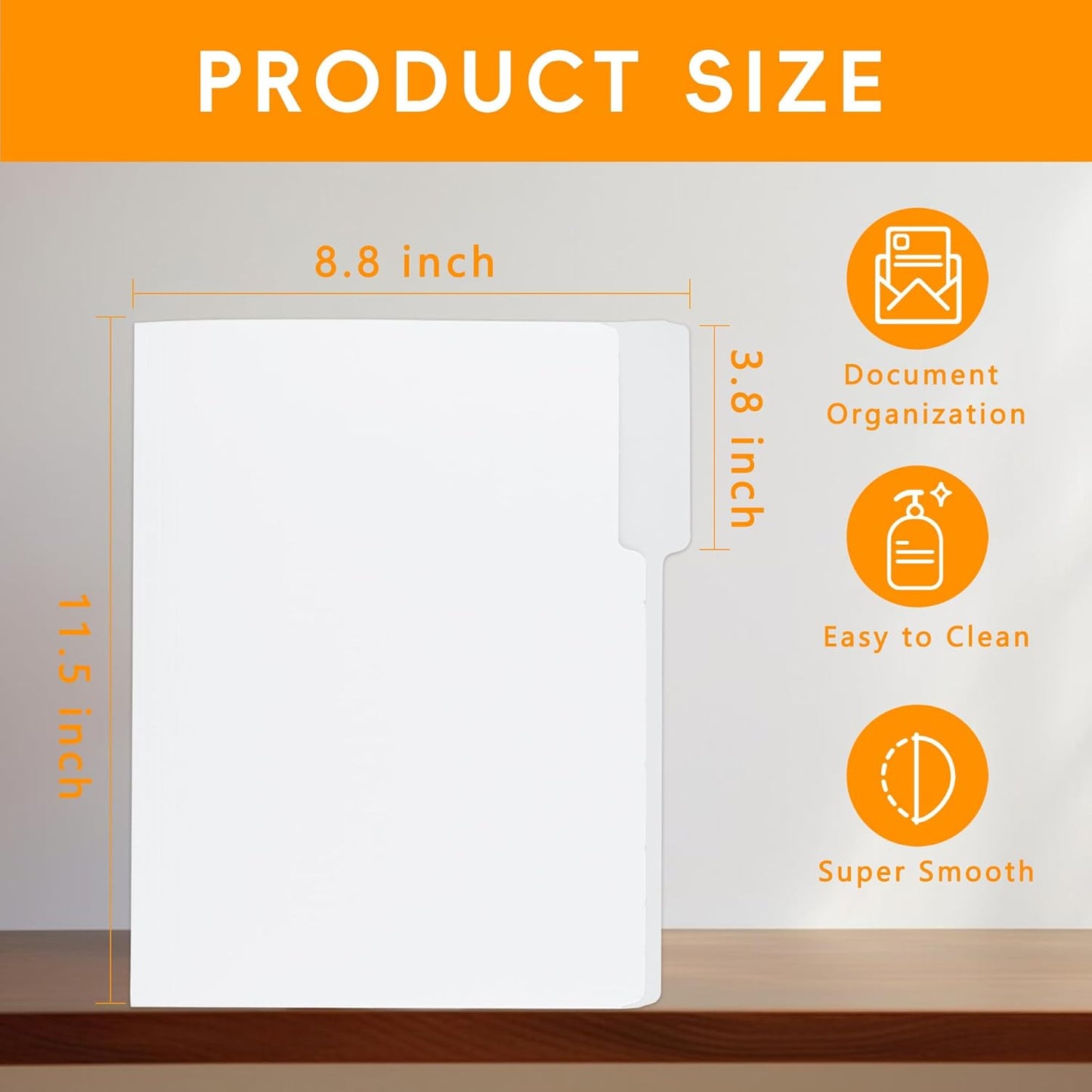 100 Packs White File Folder, File Folders Letter Size,1/3-Cut Tabs,8.5x11 File Folders for Office,School and Home,Organizer Documents