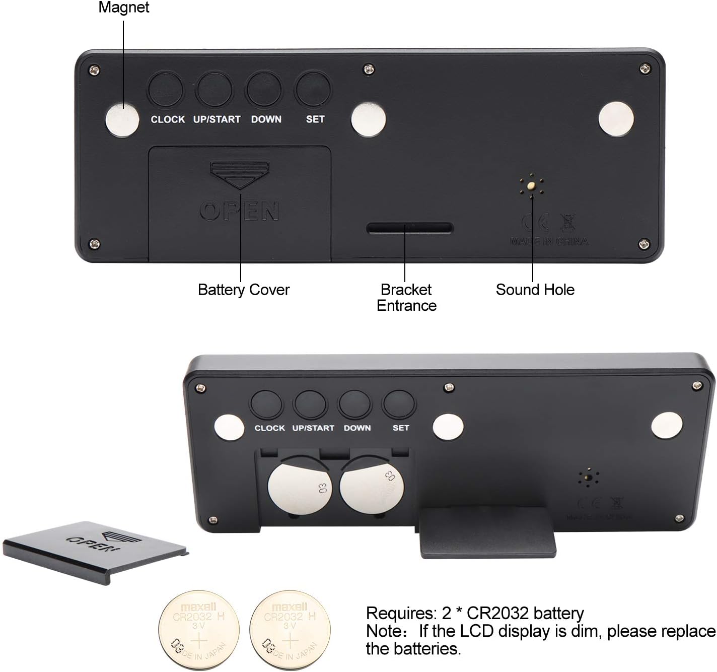 A AIMILAR Digital Countdown Days Timer - AY4053-Black Upgraded Big 999 Days Count Down Clock for Vacation Retirement Wedding