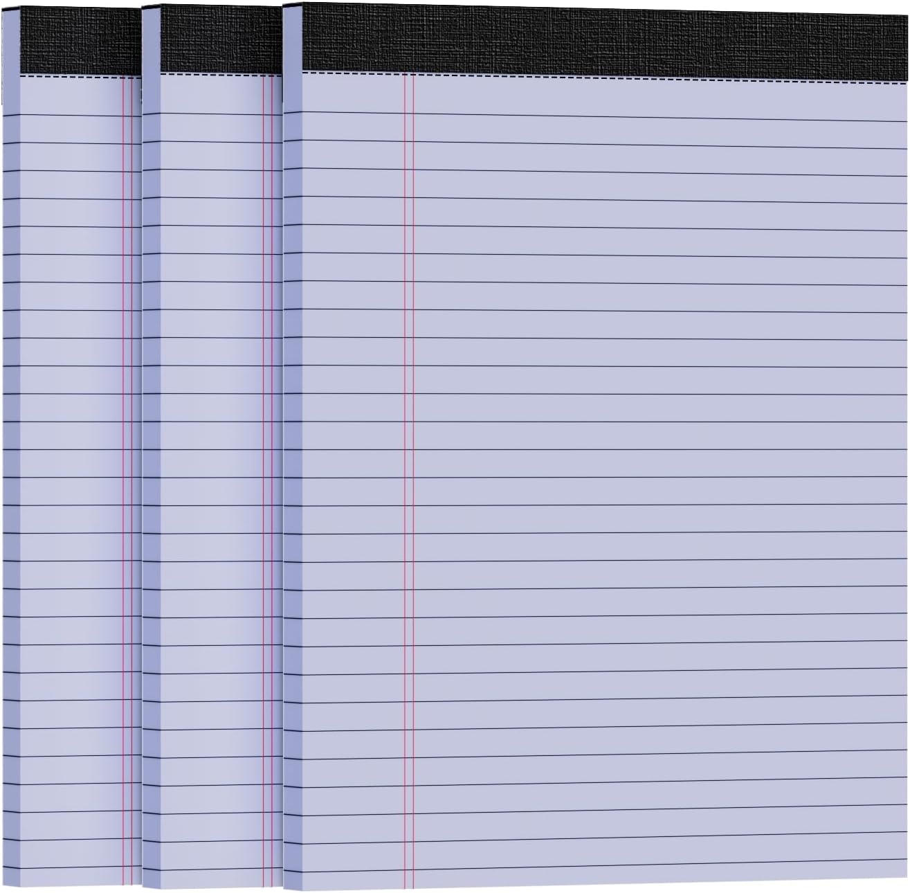 3pcsLegal Pads 8.5 x 11, Notepads 8.5 x 11 Inch, Purple Note Pads Clear Print Writing Pads of Paper, Memo Pads , Perforate Legal Notepads Paper , Wide Ruled Lined with Sturdy Back,30 Sheets/Pack