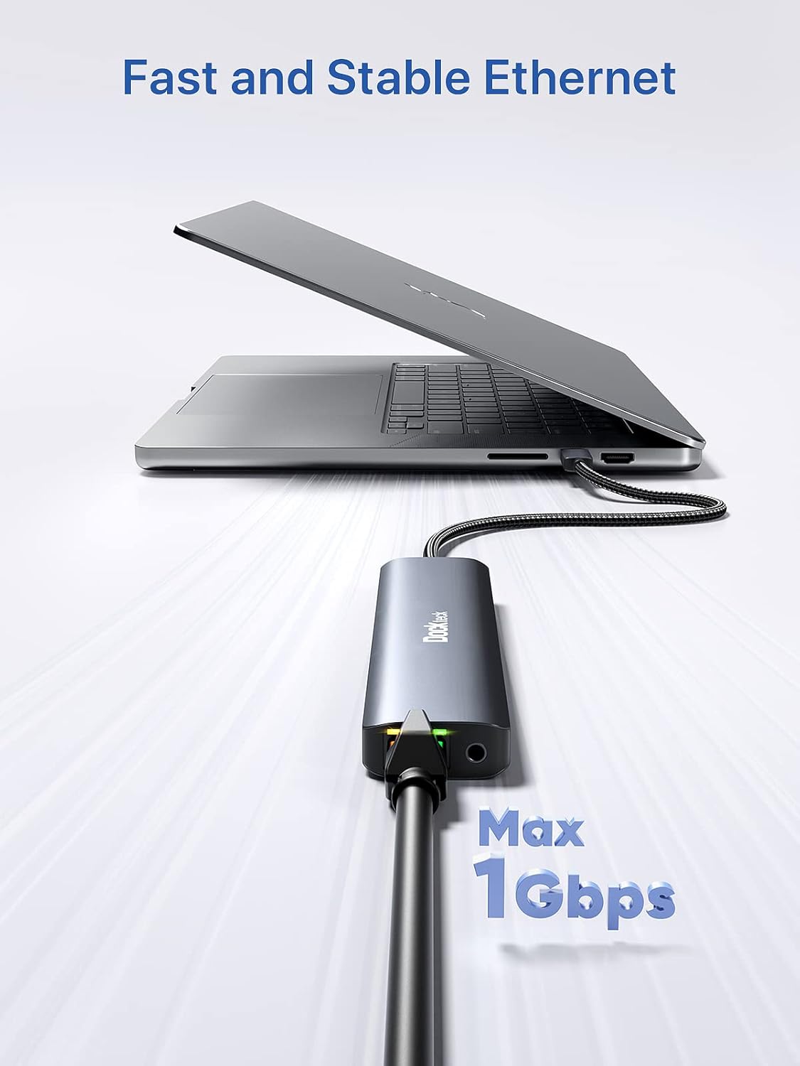 Dockteck 9-in-1 USB-C Hub: HDMI 4K@60Hz, Ethernet, 100W PD, Audio, 2x USB-A 5 Gbps, SD/TF Card Reader for MacBook, iPad, XPS, Microsoft