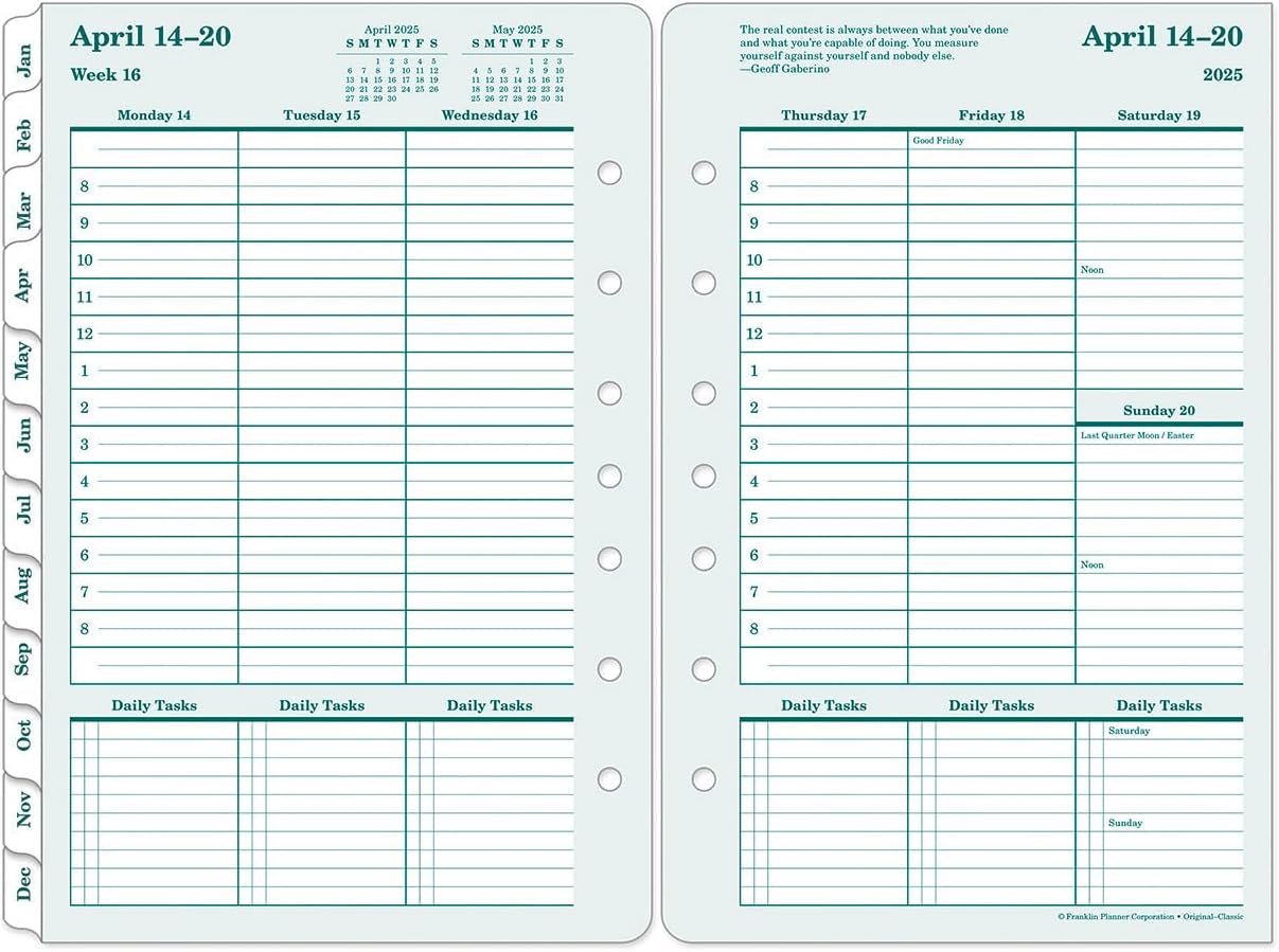 FranklinCovey - Original Weekly Ring-Bound Planner (Classic, Apr 2025 - Mar 2026)
