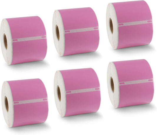 BETCKEY - Compatible DYMO 30256 (2-5/16" x 4") Replacement Shipping Labels - Compatible with Rollo, DYMO Labelwriter 450, 4XL & Zebra Desktop Printers[6 Rolls - 1800 Labels, Pink]