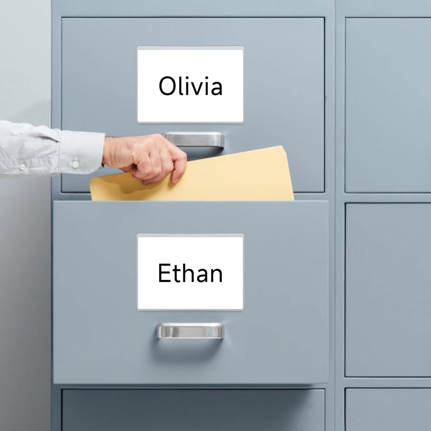 36Pcs Adhesive 4" x 6" Index Card Pockets, Clear Label Holders with Top Open for Loading, Plastic Pocket Sleeves for Organizing Storage Bins, Library Cards, Shelves