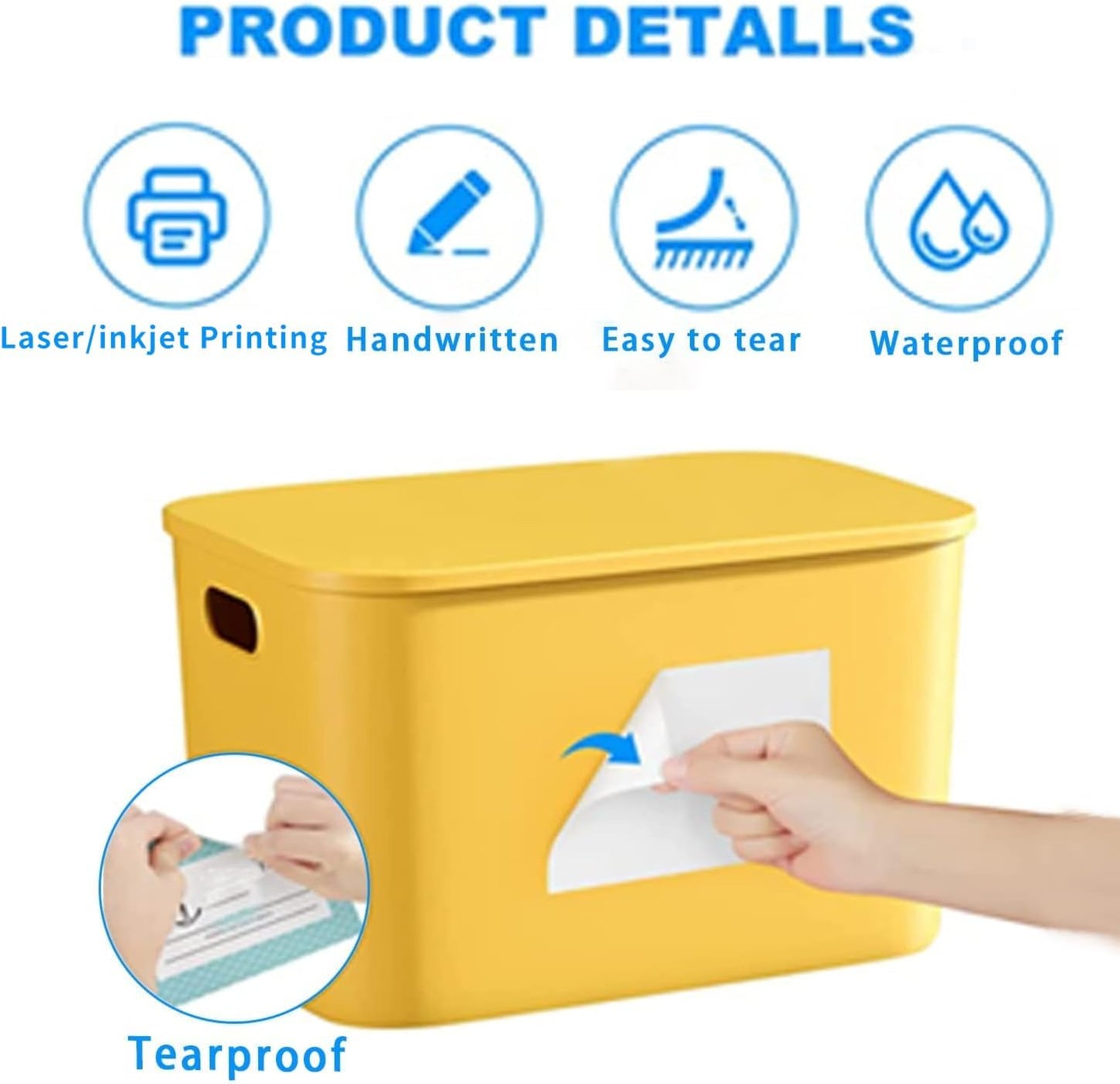 4×6 Inch Removable Blank Freezer Labels,Water/Oil/Tear Resistant/Ink Won't Smudge No Residue (60 pcs,1 Bag)
