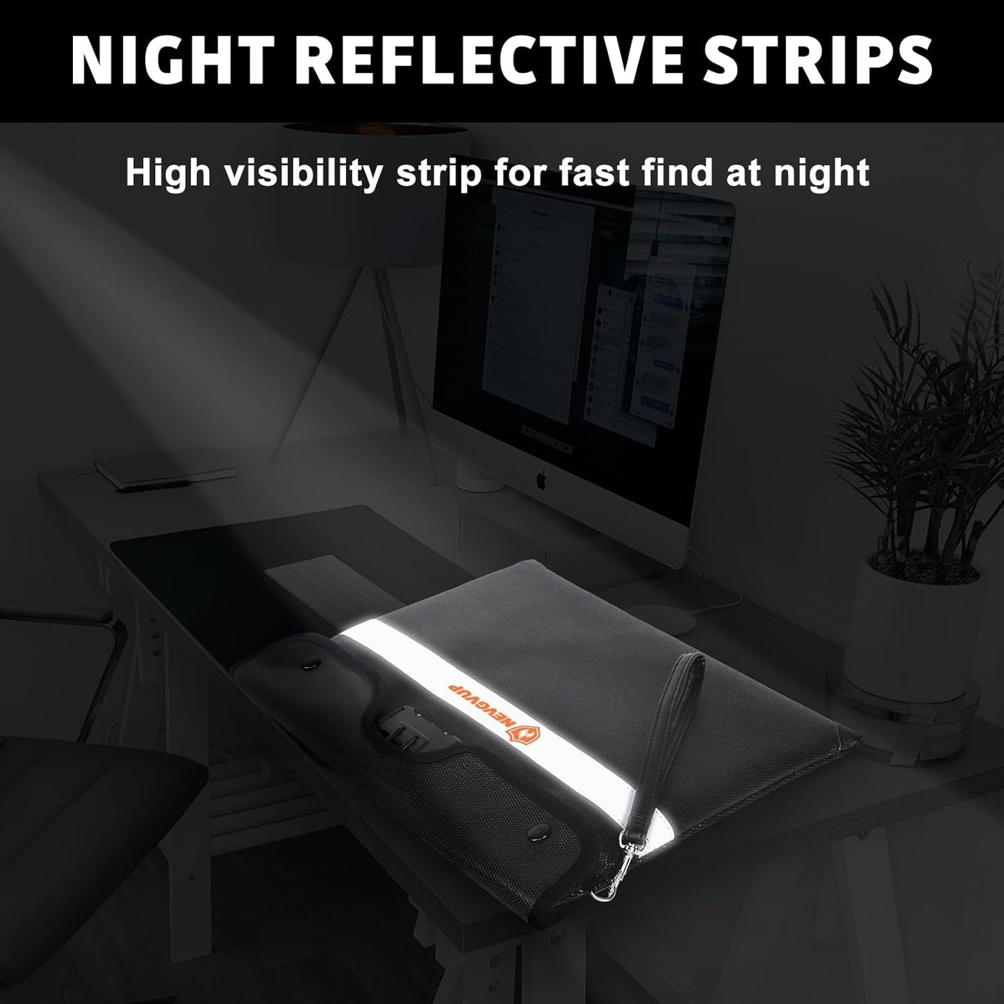 6200°F Upgraded Fireproof Document Bag with Lock, Fireproof Money Bag for Cash with Zipper/Reflective Strip, 9 Layer of Heat Insulated Material, Water Resistant Fire proof Bags for Documents,Fire Bags