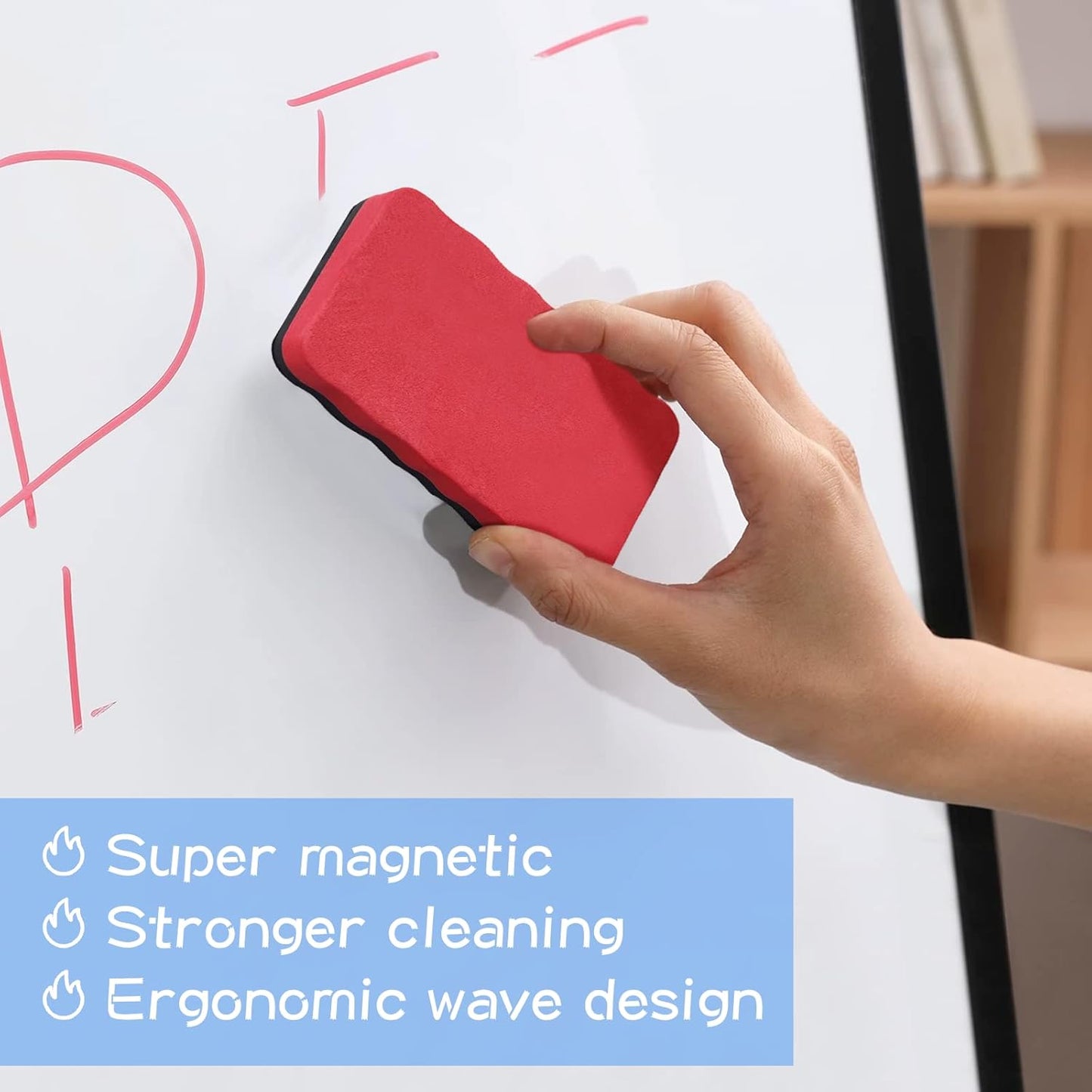 16 Pcs Dry Erase Erasers, Magnetic Whiteboard Eraser, Magnetic Eraser for Dry Erase Board, Dry Marker Eraser, White Board Dry Erase for Whiteboard, Kids, Teacher, Home and Office (4 Color)