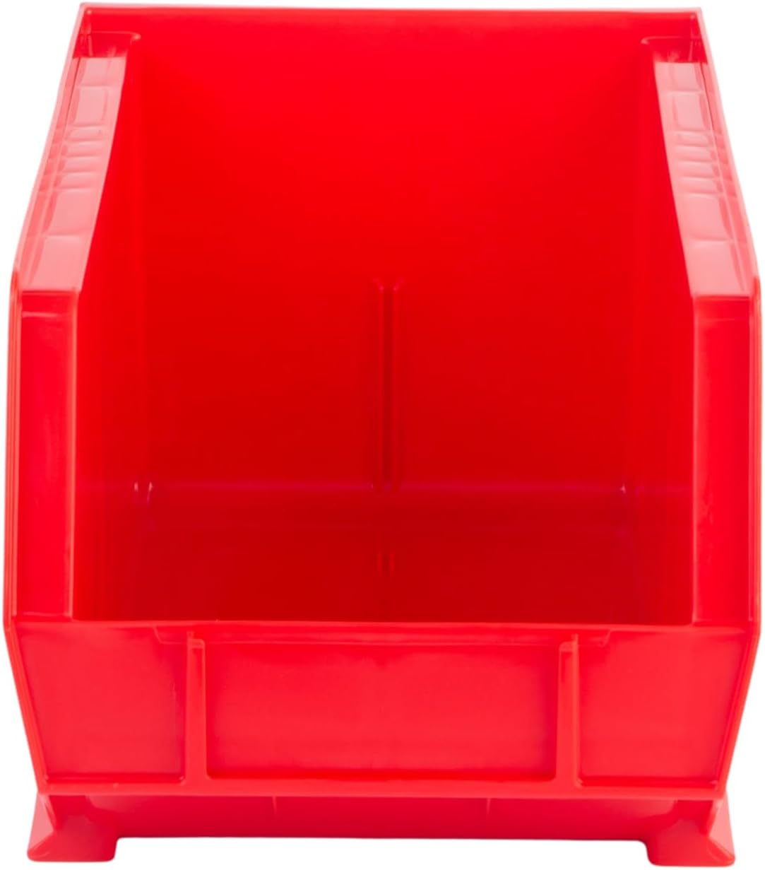Hudson Exchange 15" x 8" x 7" Plastic Stackable Storage Bin and Hanging Container (Red, 1 Pack)