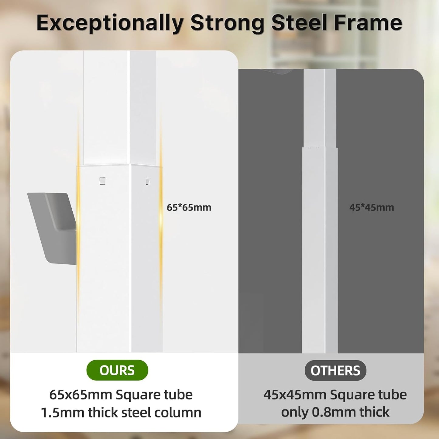 Glass Mobile Standing Desk, Height Adjustable Rolling Laptop Table, 27 inches Portable Sit Stand Desk with Wheels and Hook, Pneumatic Computer Workstation, White