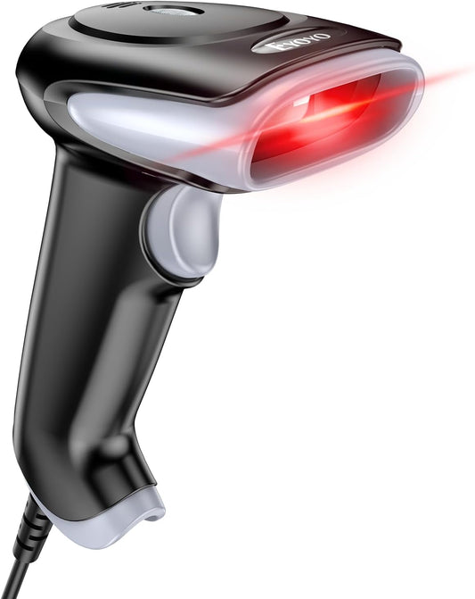 Eyoyo 2D USB Barcode Scanner: Handheld Wired QR Code Scanner for Computer Laptop POS PC, Fast Automatic 1D UPC Screen & Printed Bar Code Reader for Library, Retail Store, Book, Warehouse Inventory