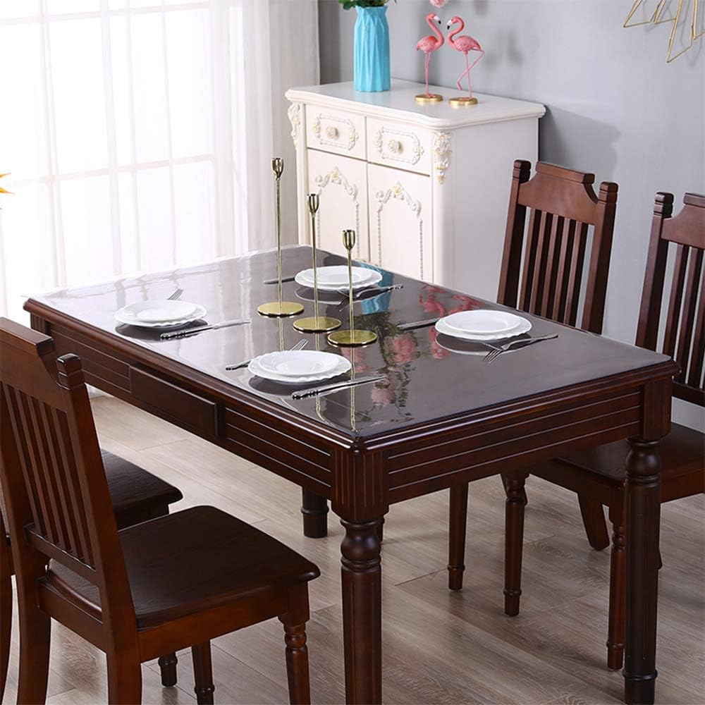 Clear PVC Table Protector Heavy Duty Table Top Cover Table Mat Desk Cloth Protector 28x54 Inch Plastic Rectangle Vinyl Table Cover PVC Desk Cover Mat for Coffee Table Pad