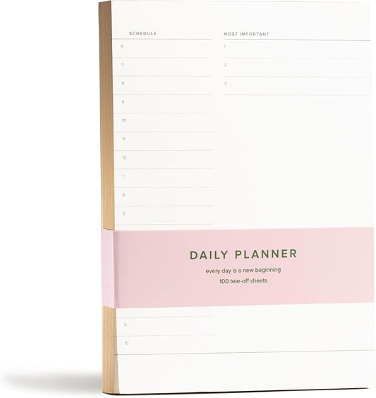 Daily and Weekly To-Do List Notepad – Desk Pad for Work and Study, Gold, 8x6 Inches