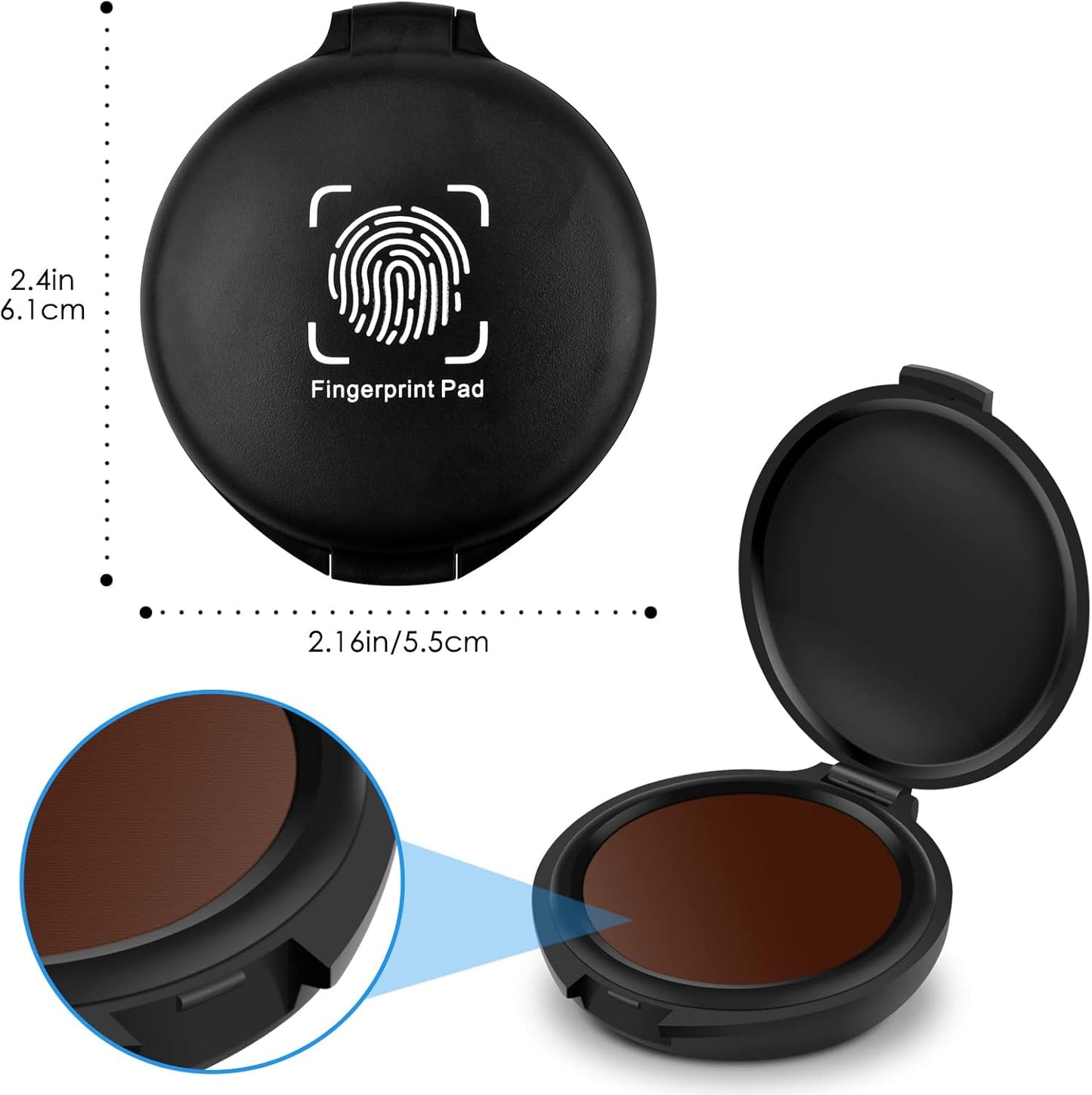 ERKOON 6 Pack Fingerprint Ink Pads, Thumbprint Ink Pad for Notary Supplies Identification Security ID Fingerprint Cards Law Enforcement Fingerprint Red