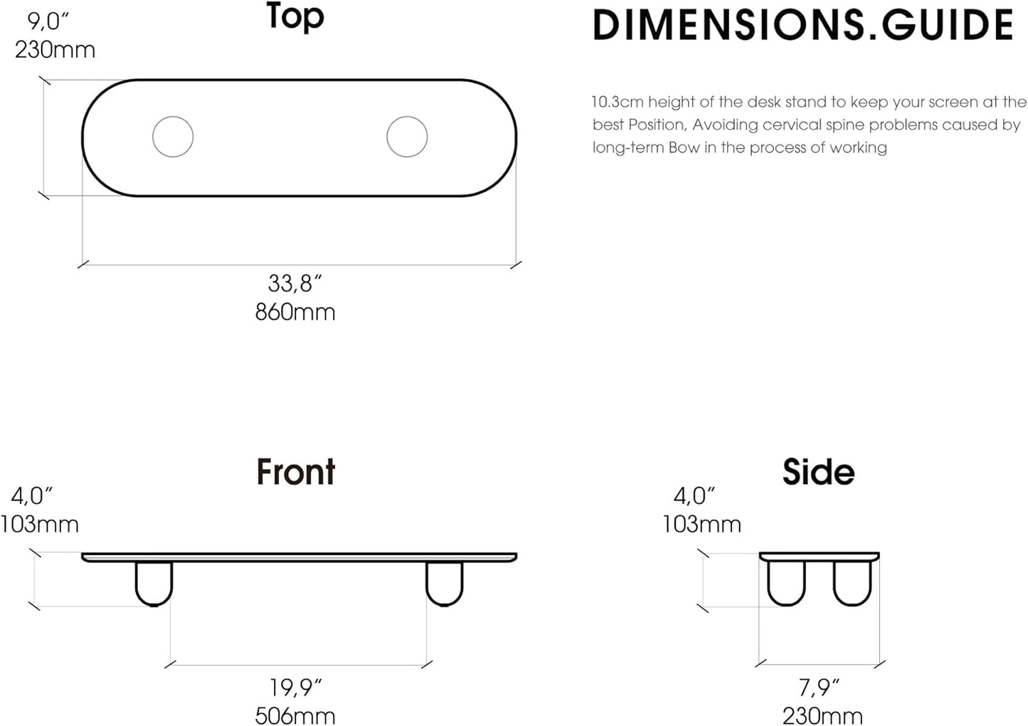 Fenge Monitor Stand Riser, 34 Inch Dual Monitor Riser for Large Monitors, Desk Organizer with Wooden Shelf & Solid Wood Legs, Computer Stand for Laptop, TV, PC, Printer, White