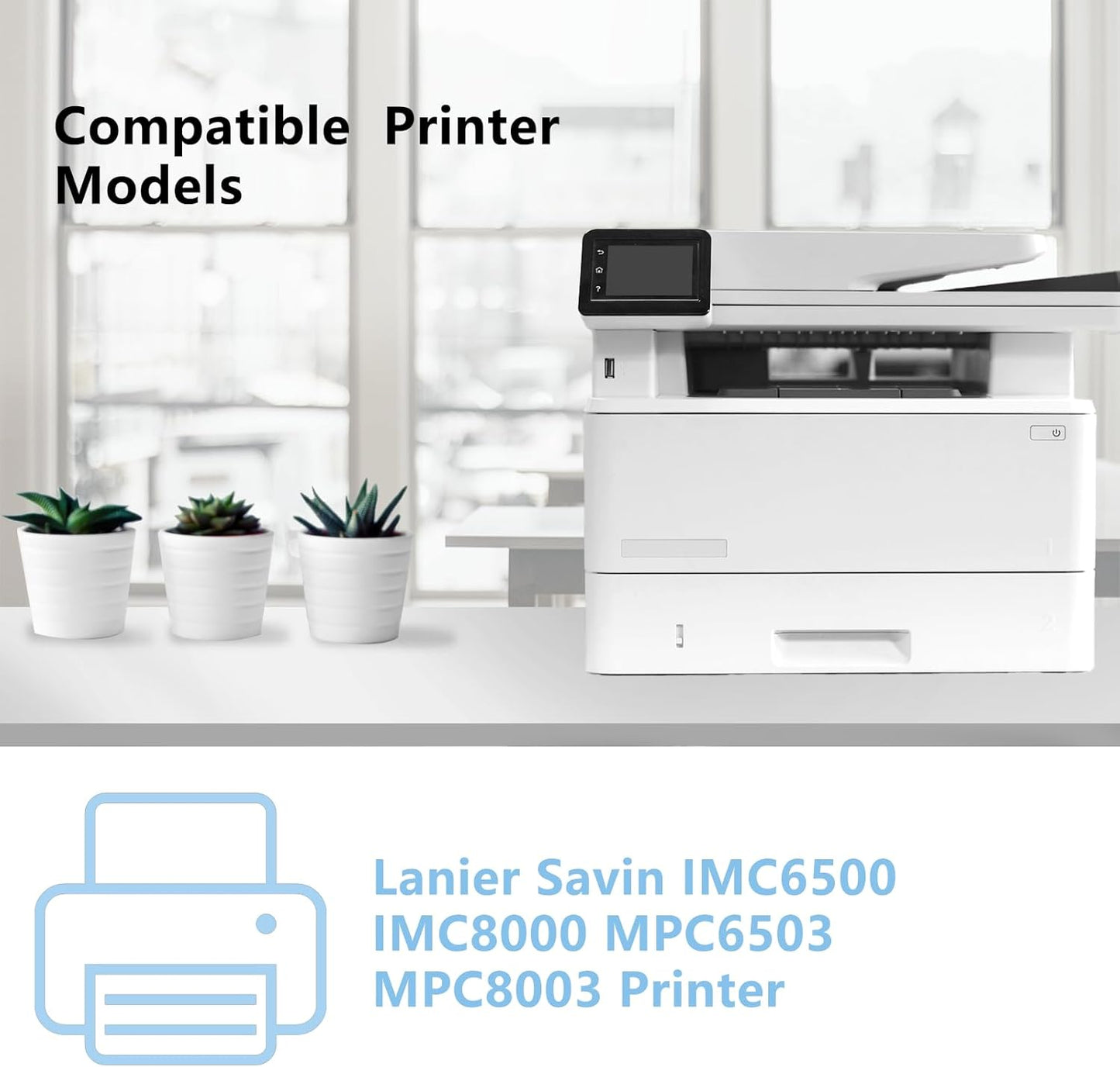 High Yield MPC8003 IMC8000 Toner Cartridge 842196 842197 842198 842199 Toner Compatible for Ricoh Lanier Savin MP C6503 MP C8003 IM C6500 IM C8000 Printer (Black Cyan Magenta Yellow)