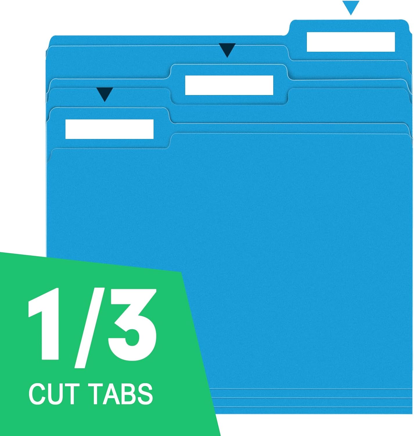 File Folder, RAZCC 150 Pack 1/3 Cut Tab File Folders Letter Size, Blue, Colored Folders with Tab Great for Organizing and Easy File Storage