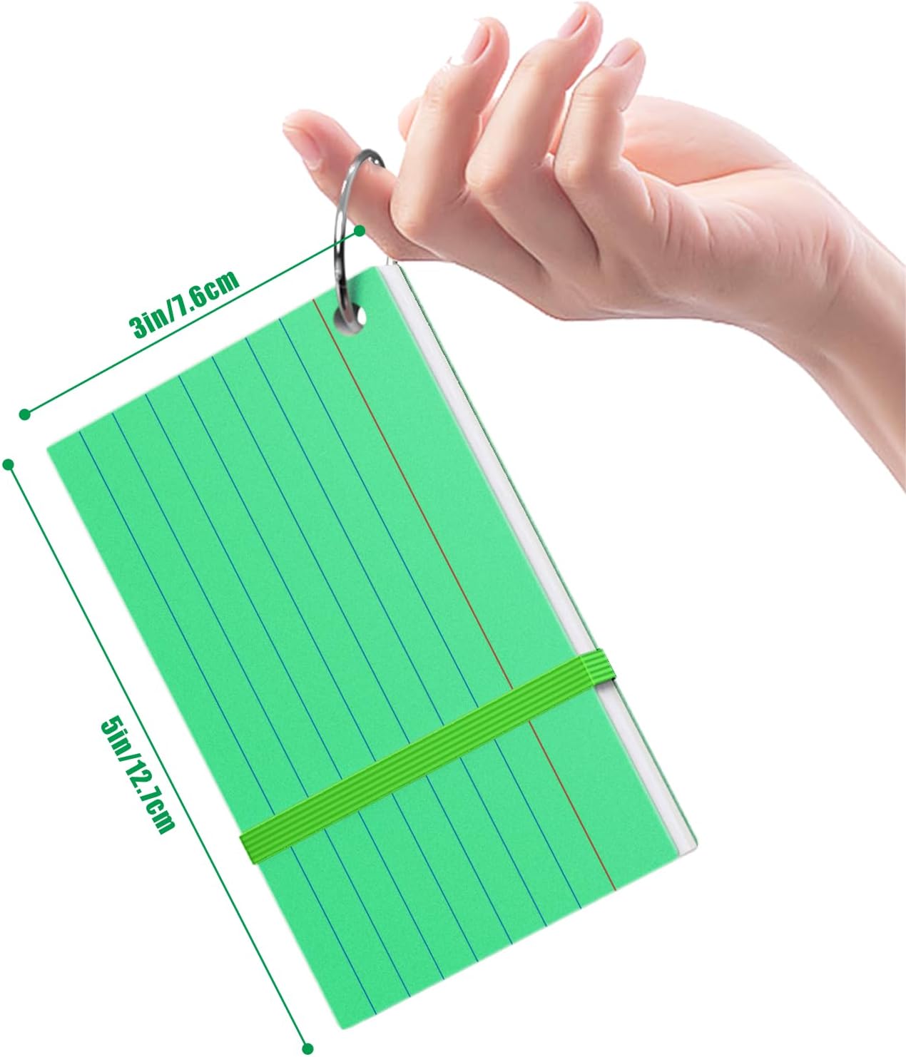 Index Cards 3x5, Flash Cards with Ring, 200 PCS, Ruled Note Cards, Flash Cards for Studying, 4 Packs of 50 sheets, 3x5 Note Cards for Office, Home, School