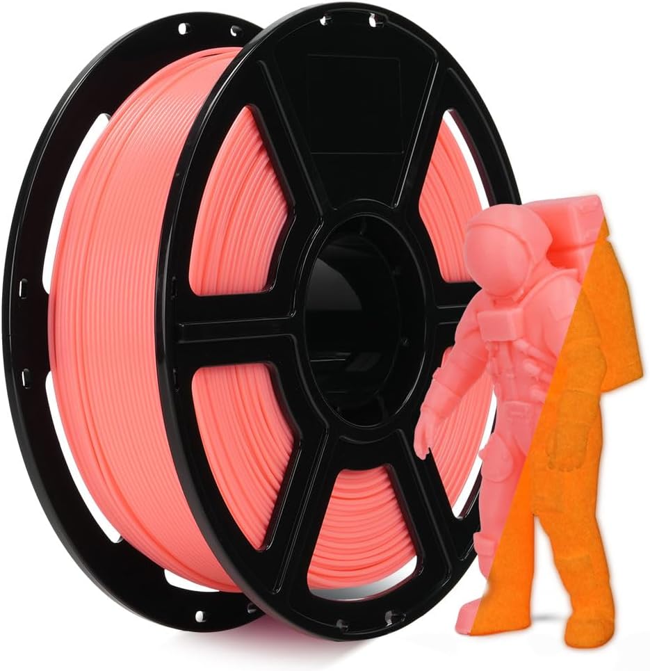 FLASHFORGE Glow in The Dark Rapid PLA Filament 1.75mm, High Flow Speedy 3D Printer Filament Luminous Red, Max 500mm/s High-Speed Printing, High Brightness and Long-Lasting Glowing Effect