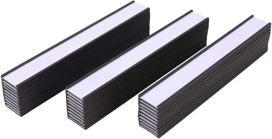 Eeoyu Magnetic Label Holders with Magnets Magnetic Data Card Holders with Clear Plastic Protectors for Metal Shelf, Whiteboard, Set of 30 (1 x 8 Inch)