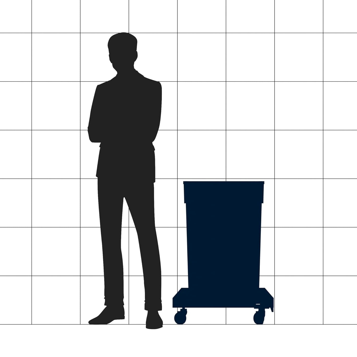 23 Gallon Brown Slim Jim Trash Can with Swing Top Lid and Dolly