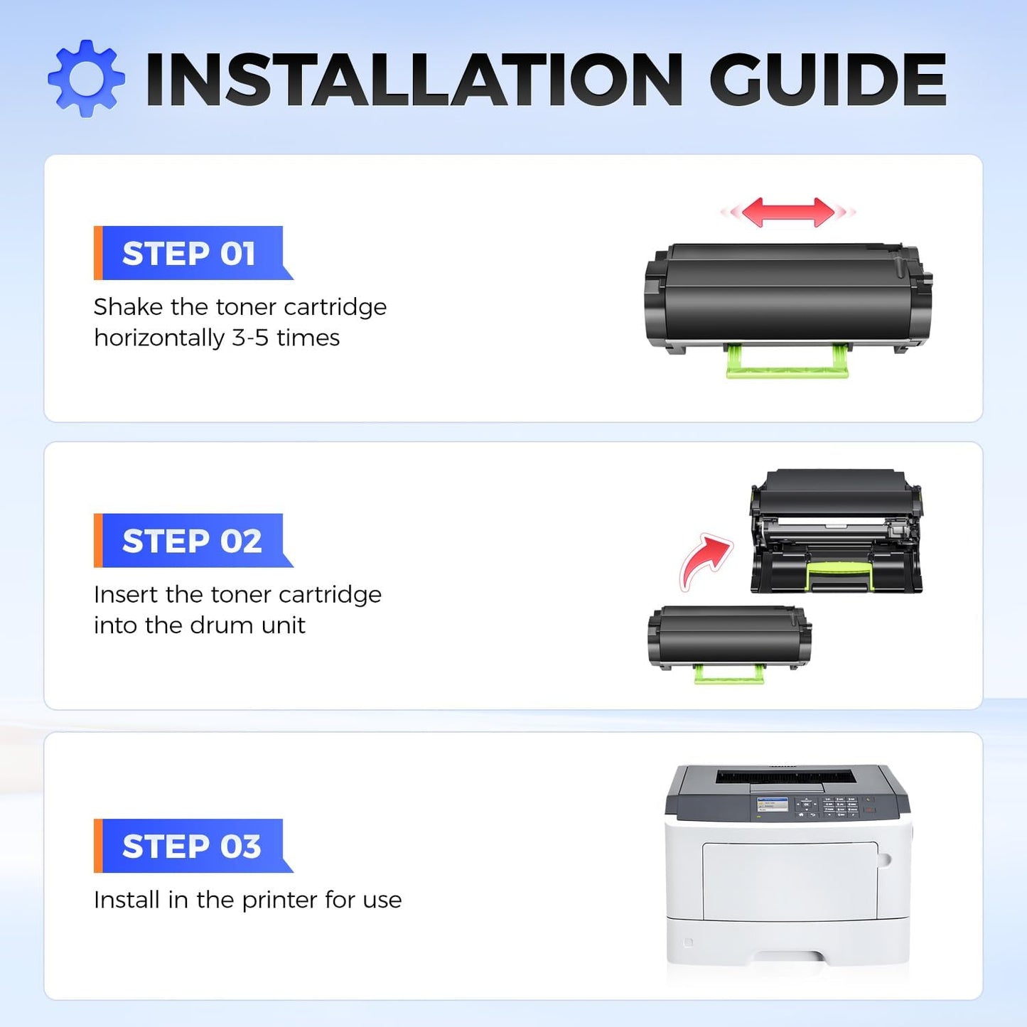 50F1U00 Toner Cartridge Ultra High Yield with Chip Compatible Replacement for 50F1U00 501U Toner for use in Lexmark MS510 MS510dn MS610 MS610dn MS610de MS610dte MS610dtn Laser Printer (Black,1-Pack)