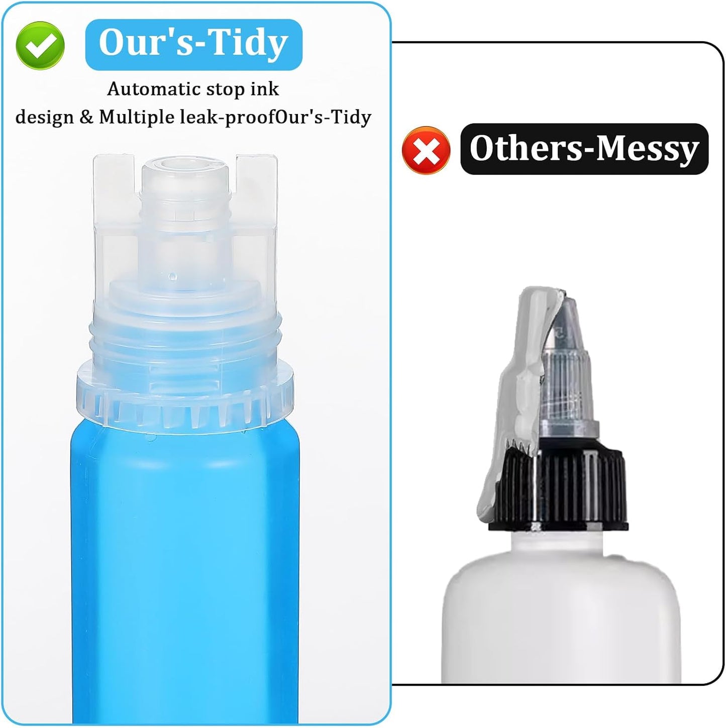 12 Pieces 70ml Empty 502 Ink Refill Bottles Universal Empty Ink Bottles