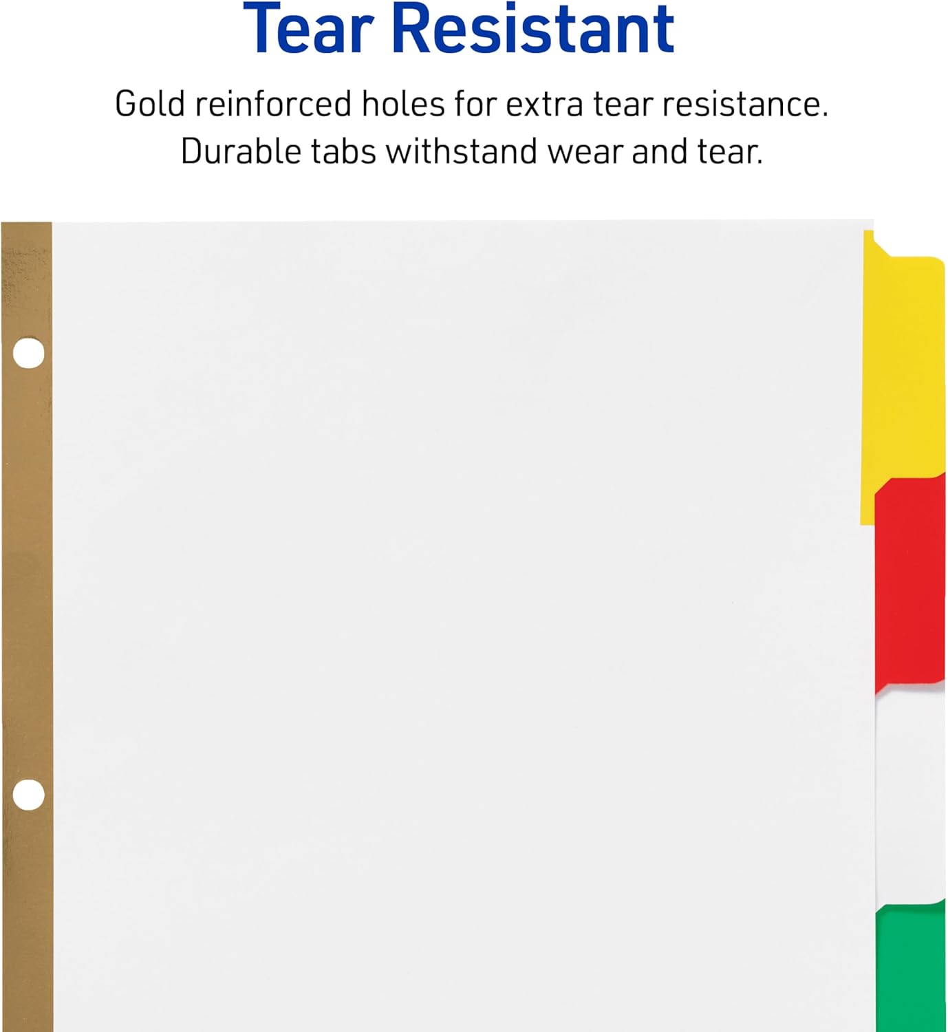 Avery Big Tab Write & Erase Dividers for 3 Ring Binders, 5-Tab Set, Multicolor Divider Tabs, 1 Set of Binder Dividers, Great for Organizing Projects, Reports, Finances, and More (23076)