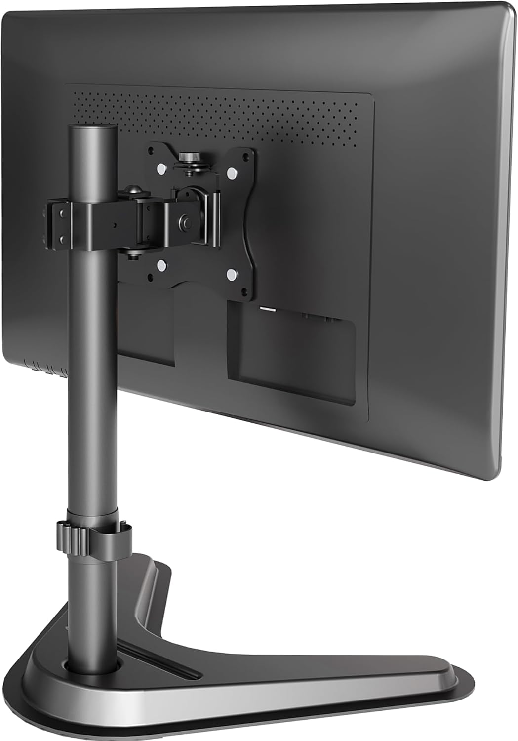 Claiks Monitor Mount, Ergonomic Adjustable Monitor Stand for Max 32 inch Screens, Adjustable Stand up to 20 lbs, VESA Mounting Holes 75&100mm, Black