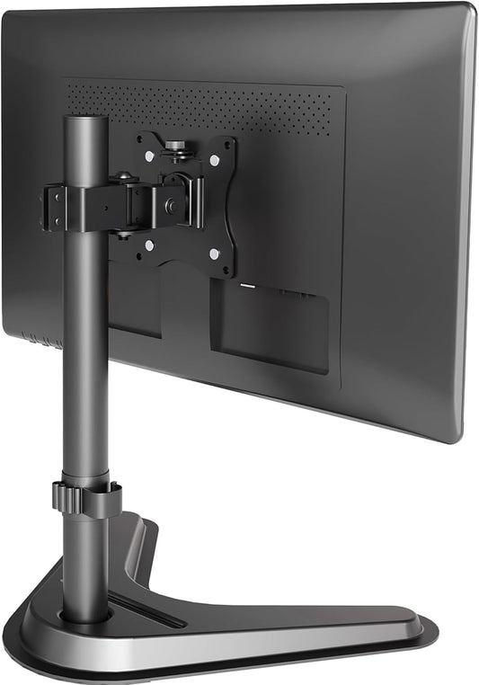 Claiks Monitor Mount, Ergonomic Adjustable Monitor Stand for Max 32 inch Screens, Adjustable Stand up to 20 lbs, VESA Mounting Holes 75&100mm, Black