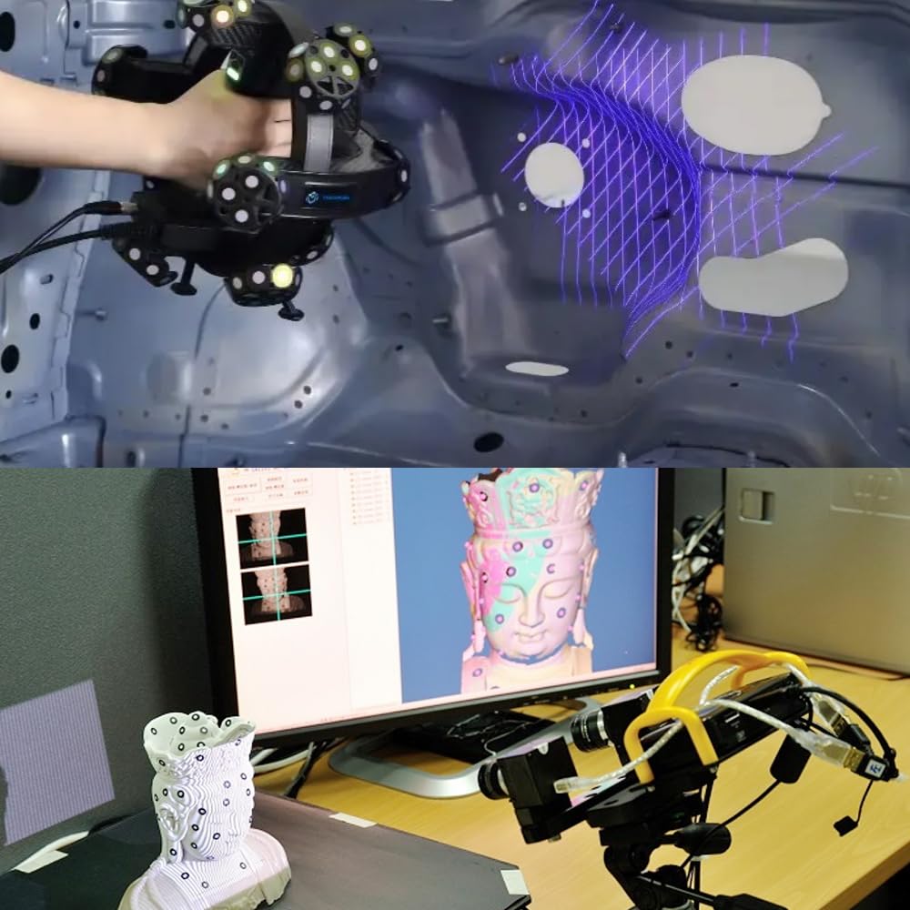 6.0mm 3D Optical Tracking Markers for Industrial 3D Scanner,3D Scanning Markers, HogarDeco Accurate Tracking Dots Diffuse Reflection Markers for 3D Scanner (1000pcs, Inner 6mm, Outer10mm)