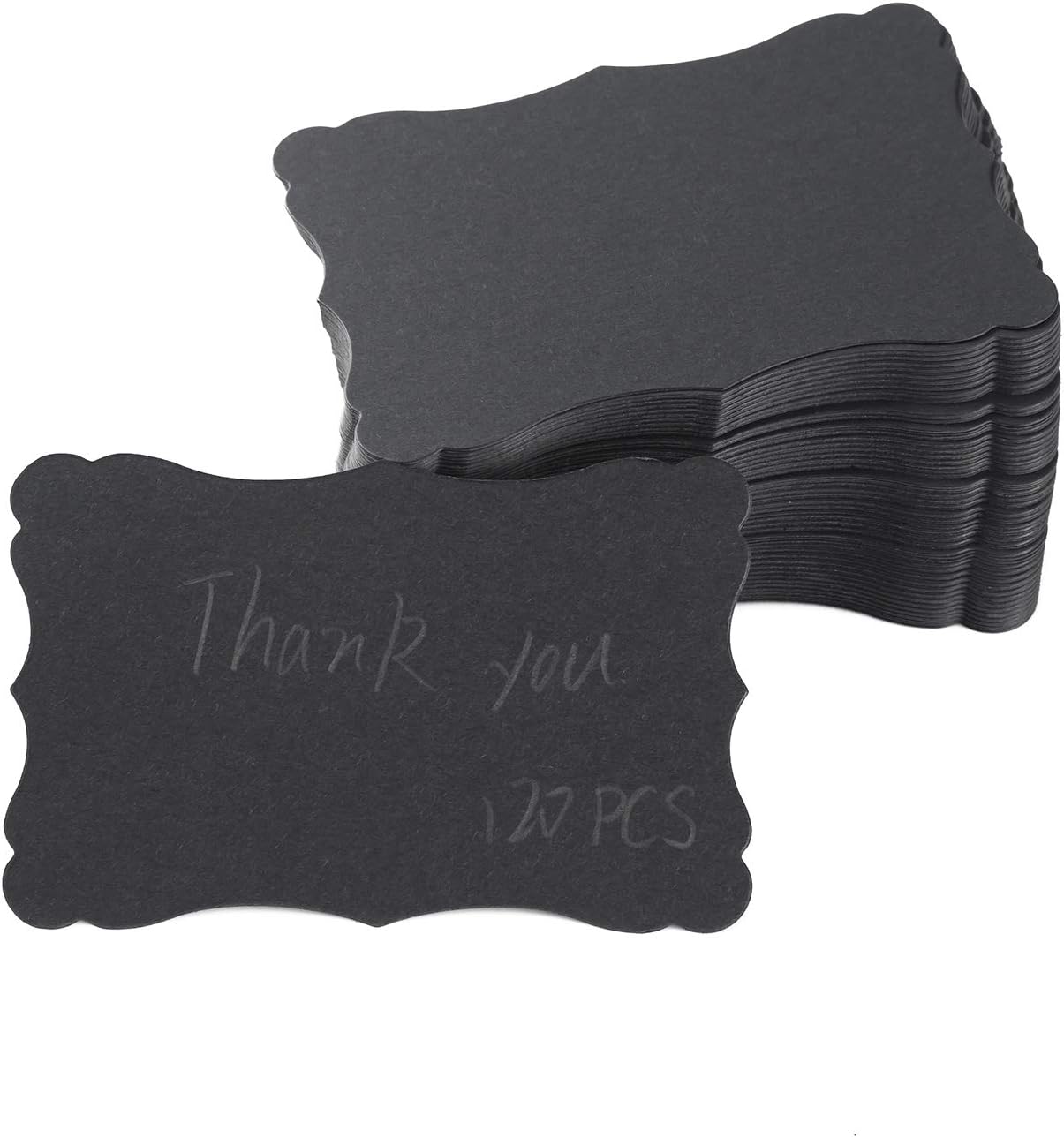 120 Pieces Small Mini Business Cards Vintage Assorted Colors Blank Note Cards Gift Word Card for Business Cards, Gift Cards (Black, 3.66x 2.36 inches)