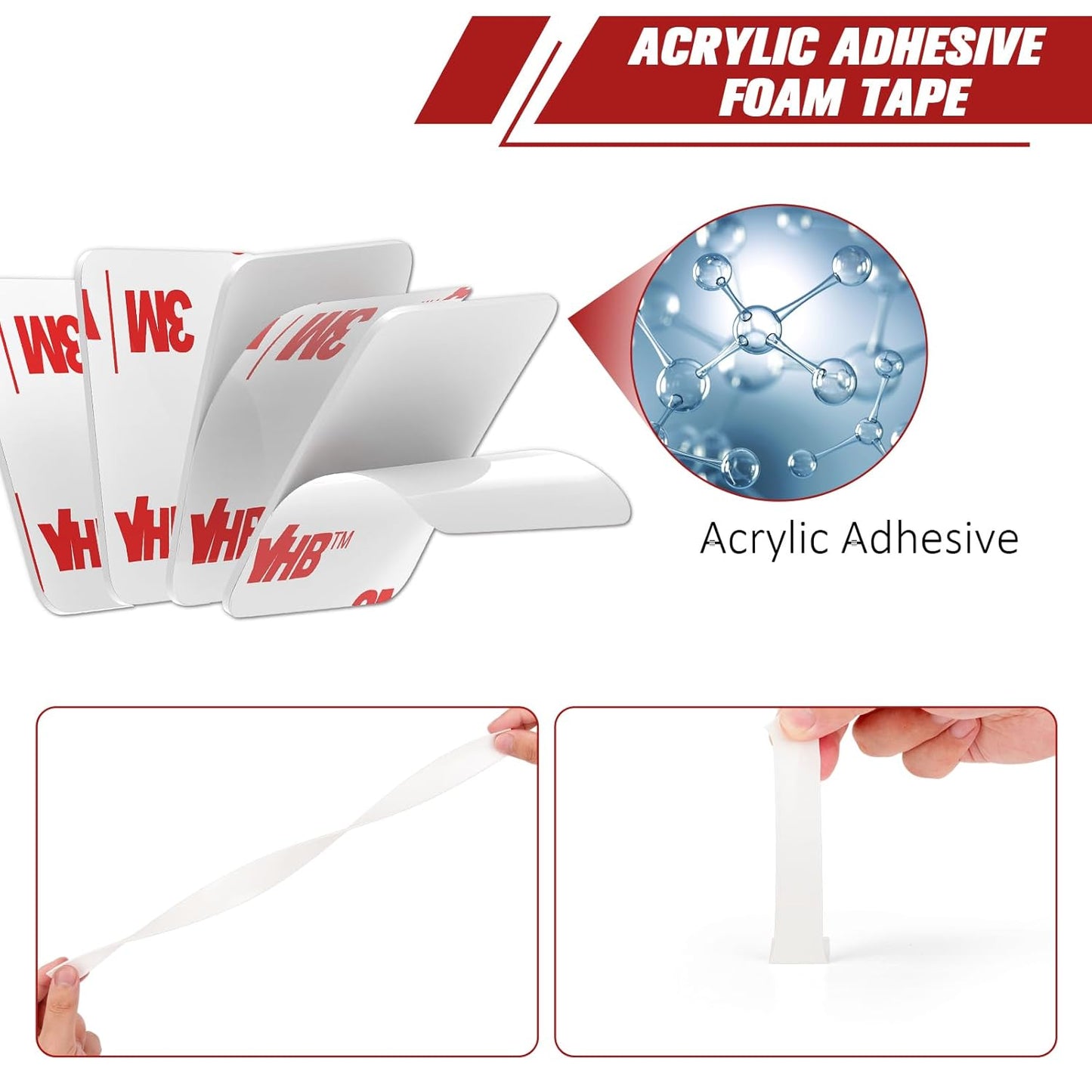 3M Round Double Sided Adhesive 1" Diameter 20 PCS, Heavy Duty VHB Mounting Foam Tape, Strong Adhesive Dots Waterproof White 4930 for Car Home Office Decor, 0.025in Thick