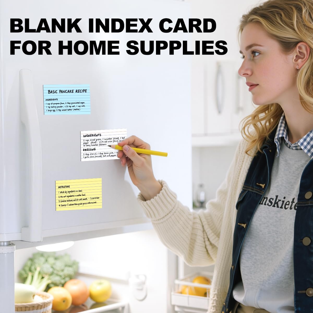 300 Count 3x5 Index Cards Lined Colorful Notecards Bulk Flashcards for Studying 3 x 5 Index Cards Ruled Notecards Multicolored Note Cards Flash Cards for Notes Office School, 6 Pack of 50 Sheets