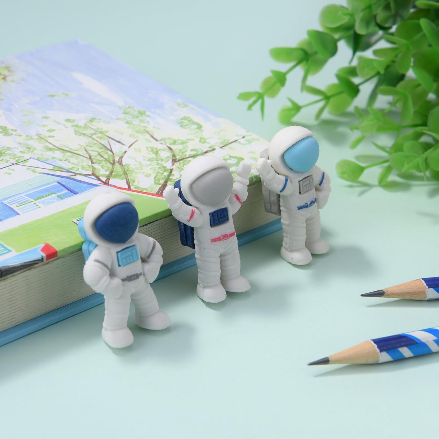 12 Pack 3D Astronaut Erasers for Kids, Boys and Girls - Fun Take Apart School Supplies, Prize Gifts, Party Favors