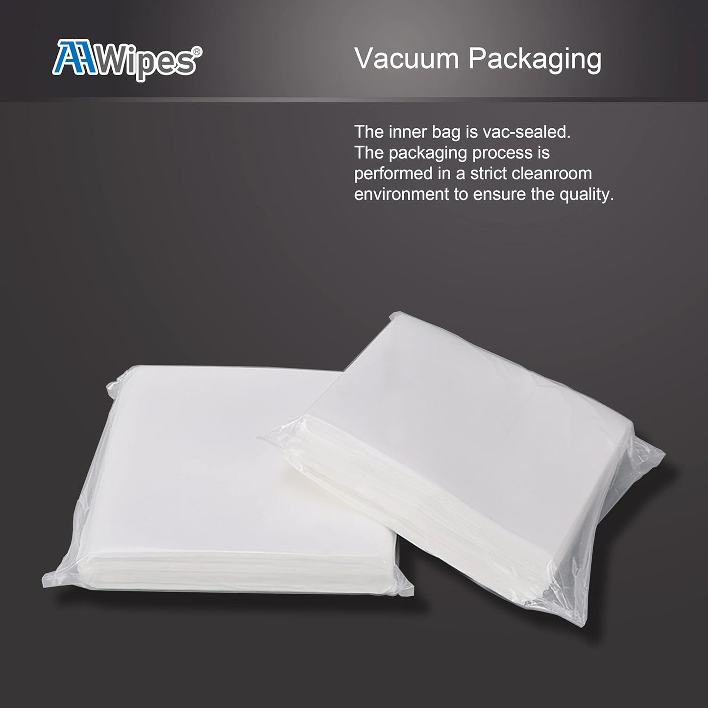 AAwipes Cleanroom Wipes 6" x 6" (Bag of 300 Pcs, Grade A, 68 GSM) Lint Free Wipes Cellulose/Polyester Wipers for Lab, Electronics, Pharmaceutics, Electronics, Printing, Semiconductor etc. (NW06806)
