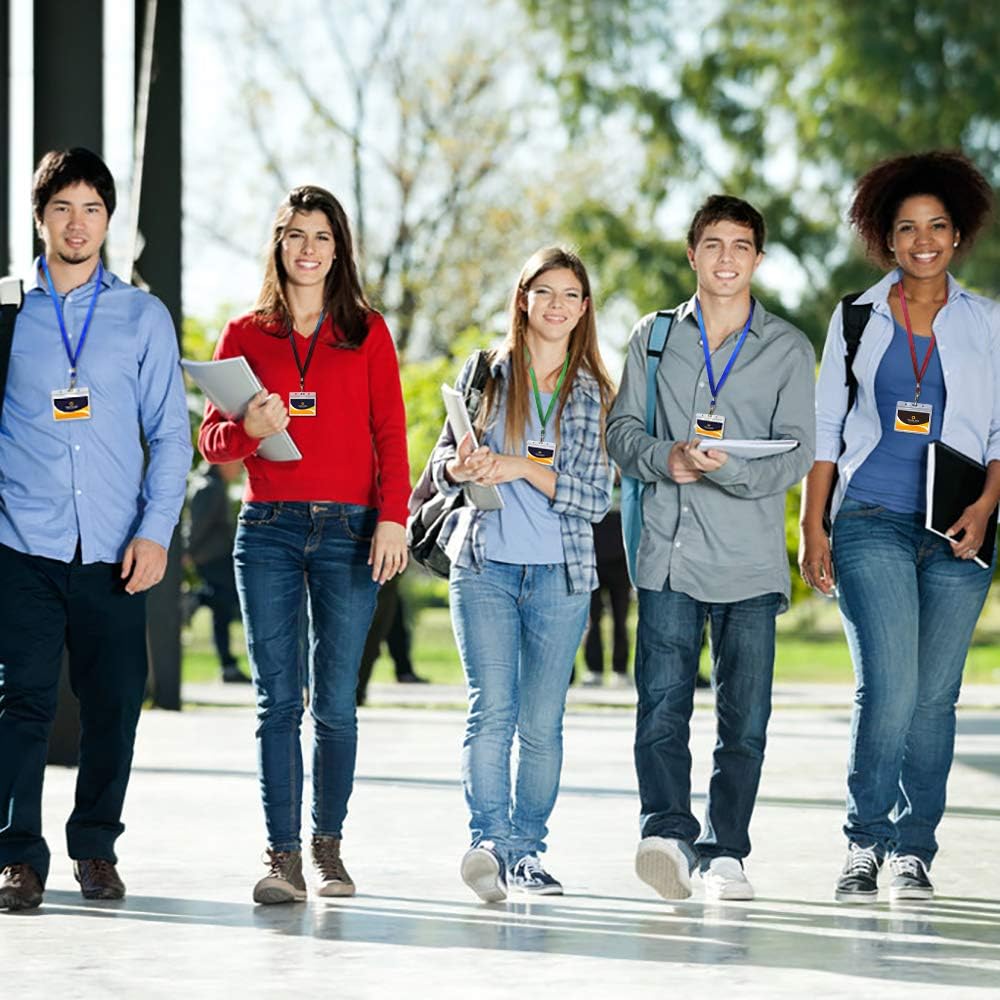 Badge Lanyards Neck Bulk Cruise Lanyards Black Lanyard with Clip for ID Card Name Tags Badge Holders (Black, 100 Pack)