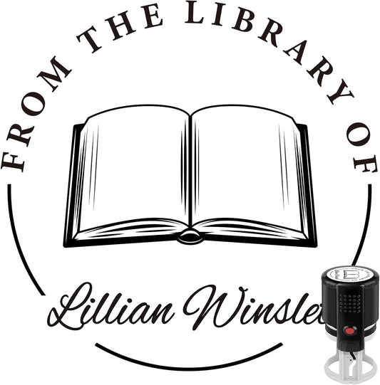 Custom Self-Inking Stamps | Personalized Book Stamp Gift for Book Lovers | 5 Ink Colors (Style04)