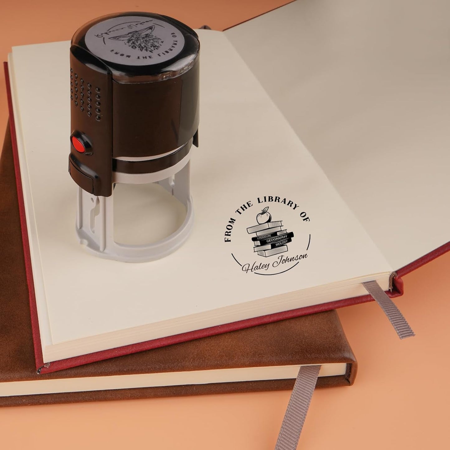 Custom Self-Inking Stamps | Personalized Book Stamp Gift for Book Lovers | 5 Ink Colors (Style03)