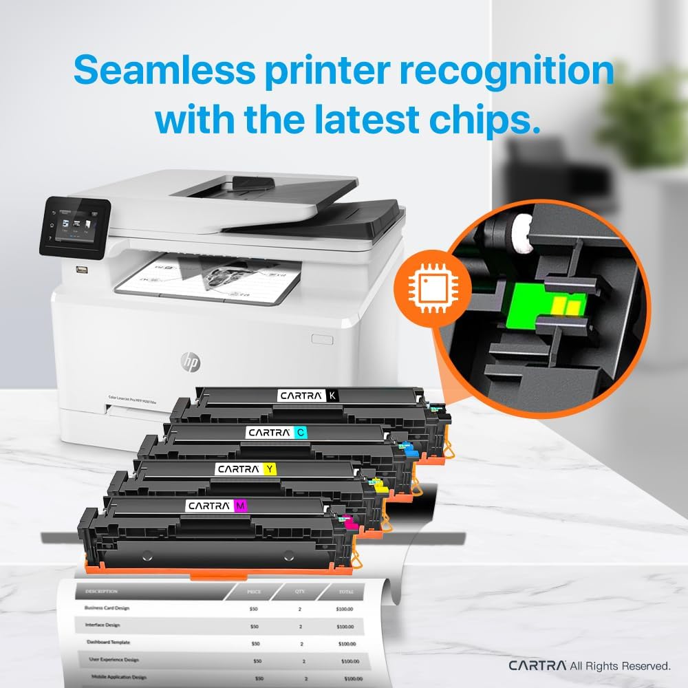 CATRA 206x High Yield Toner Cartridge Compatible with 206X Toner Cartridge Set, Works with Color Laser Jet Pro MFP M283fdw M283fdn M283cdw, M255dw, M255nw, M282nw 4Pack W2110X