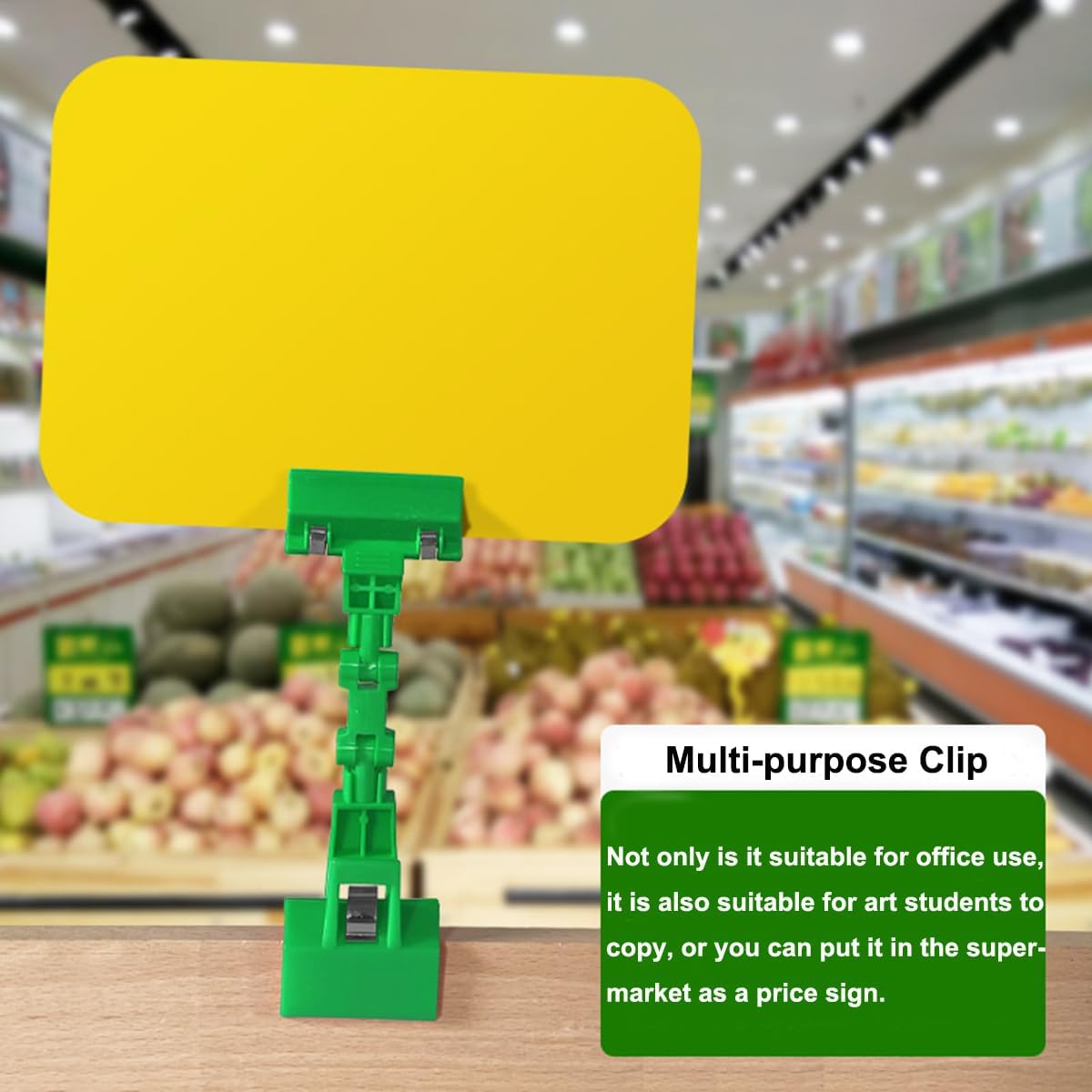 3Pcs Double Sided Clip Sign Clips Clip Holder Sign Holder Clip Paper Holder for Table Top Clip On Sign for Paper Holder Computer Monitor Handy Artist Supplies Holder (Green)