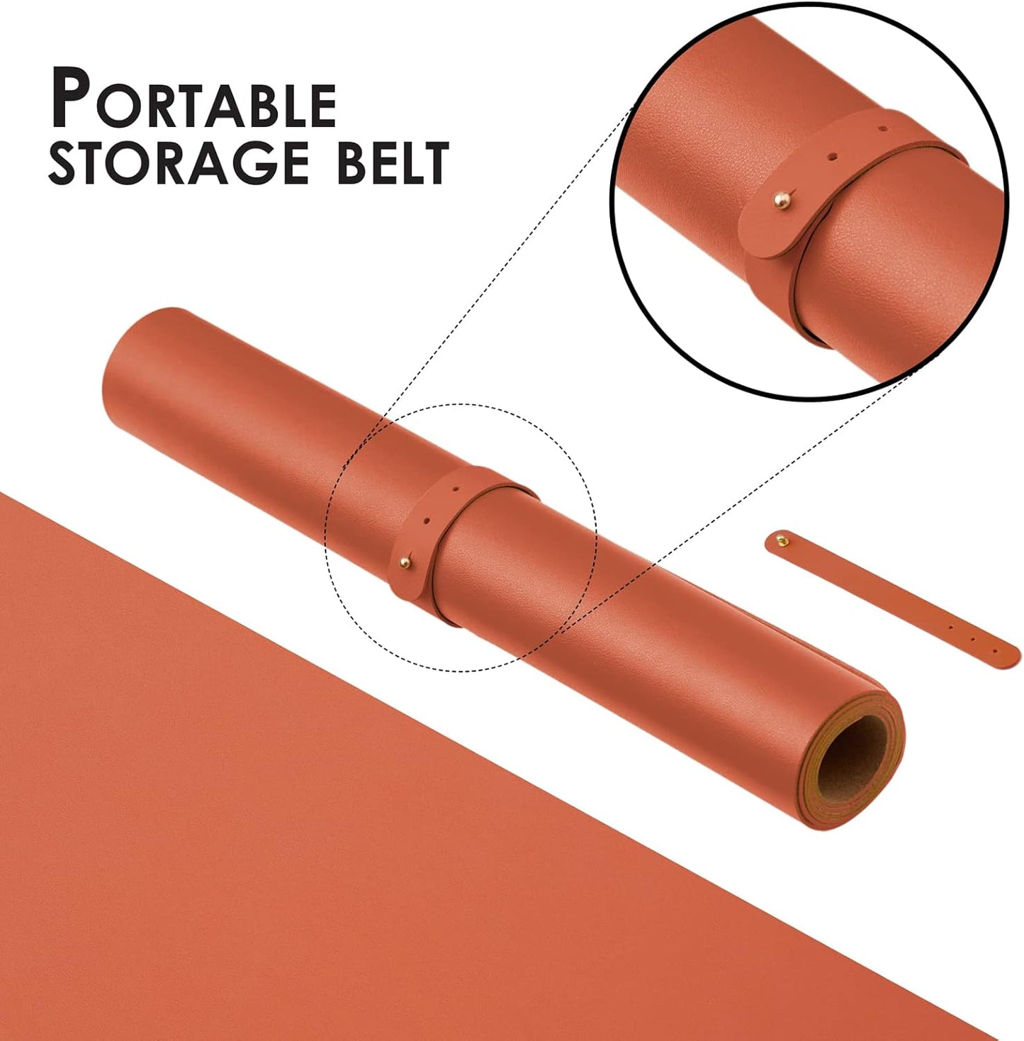 Compact Cork Desk Mat - Small Dual-Sided Desk Pad for Office and Home - Desk Organization and Accessories - Ideal for Large Mouse Pad and Small Desk Mats on Top of Desks(Orange,23.6"x 11.8")