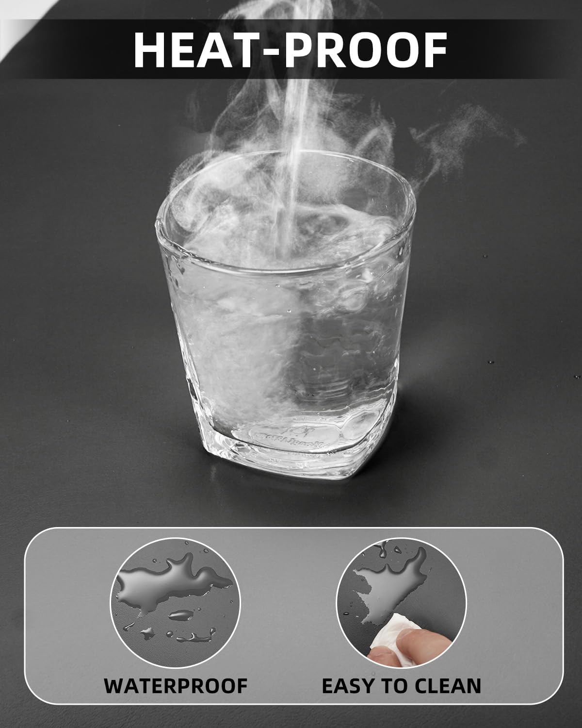 Desk mat Large, Leather Desk Pad Protector,Office Desk Mat,Mouse Pad, Non-Slip Desk Blotter, Laptop Desk Pad, Waterproof Desk Writing Pad for Office&Home (Black, 55" x 24")