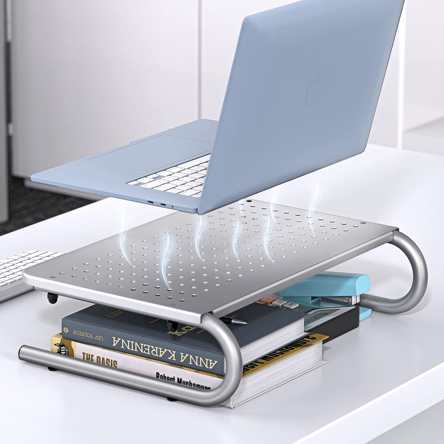 HUANUO Monitor & Laptop Stand - Metal Vented Riser for Screen, Laptops, Printers - Home & Office