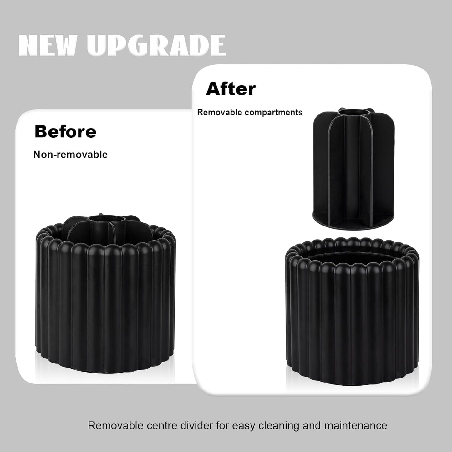 Anyoifax 360 Rotating Makeup Brush Holder 7 Slots Make Up Brush Organizer Removable Spinning Cosmetic Brushes Storage Pen Holder for Vanity, Dresser, Desk, Black