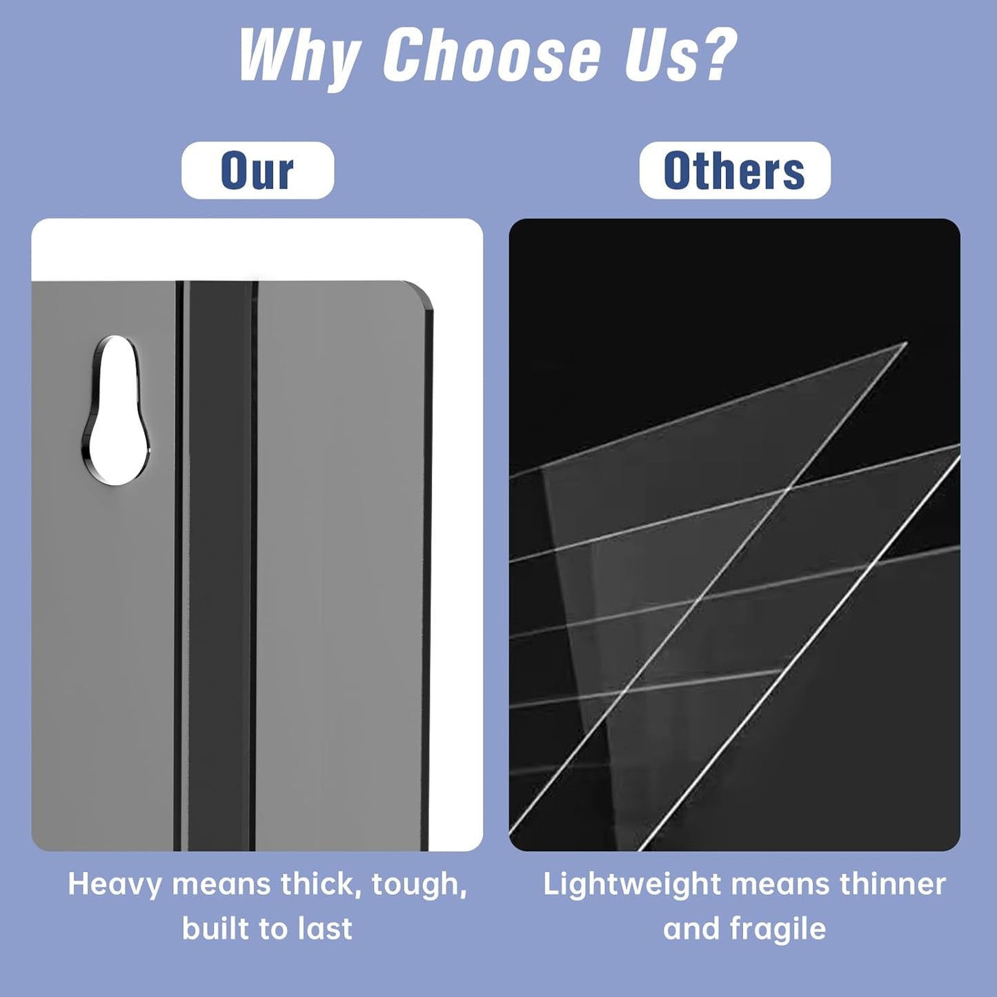 Acrylic Brochure Pamphlet Holder, 3 Magazine Holders and 12 Pamphlet Holders, Black Display Rack Wall Mount, Trifold Flyer Holder, Literature Storage Rack for Home, Offices, Waiting Room