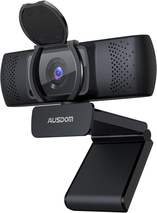 AUSDOM 4K Webcam, Autofocus Webcam with Microphone, Privacy Cover, Plug and Play USB Computer Web Camera for Pro Streaming/Online Teaching/Video Calling/Zoom/Skype (Black-4K)